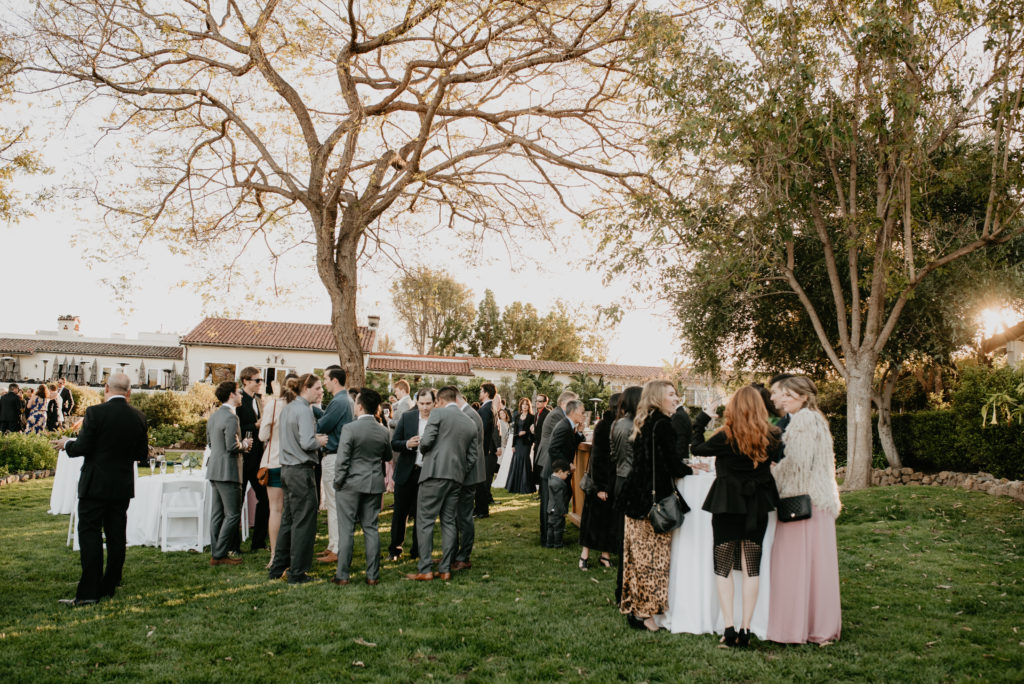 A music festival themed wedding at The Inn at Rancho Santa Fe, cocktail hour