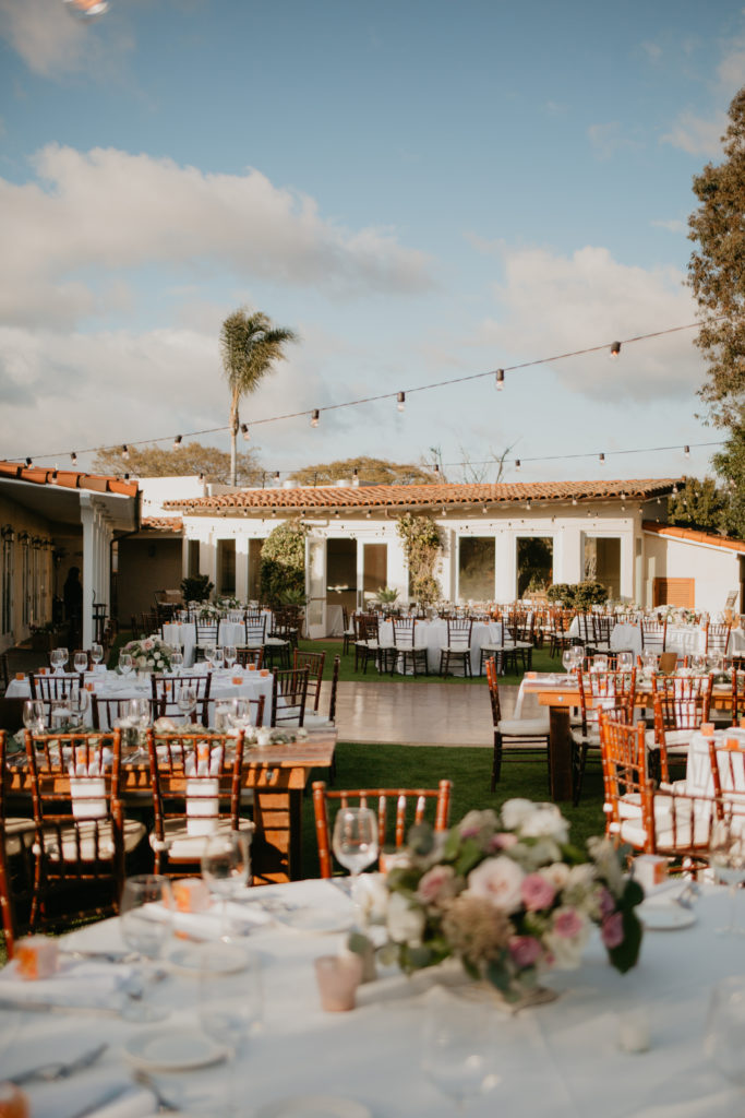 A music festival themed wedding reception at The Inn at Rancho Santa Fe