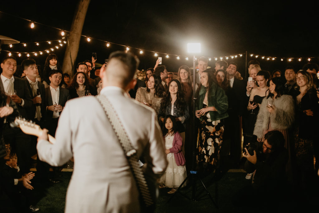 A music festival themed wedding reception at The Inn at Rancho Santa Fe