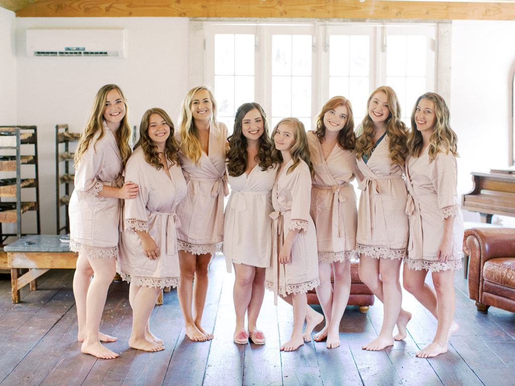 A colorful and vibrant wedding at Triunfo Creek Vineyards, bride getting ready with bridesmaids
