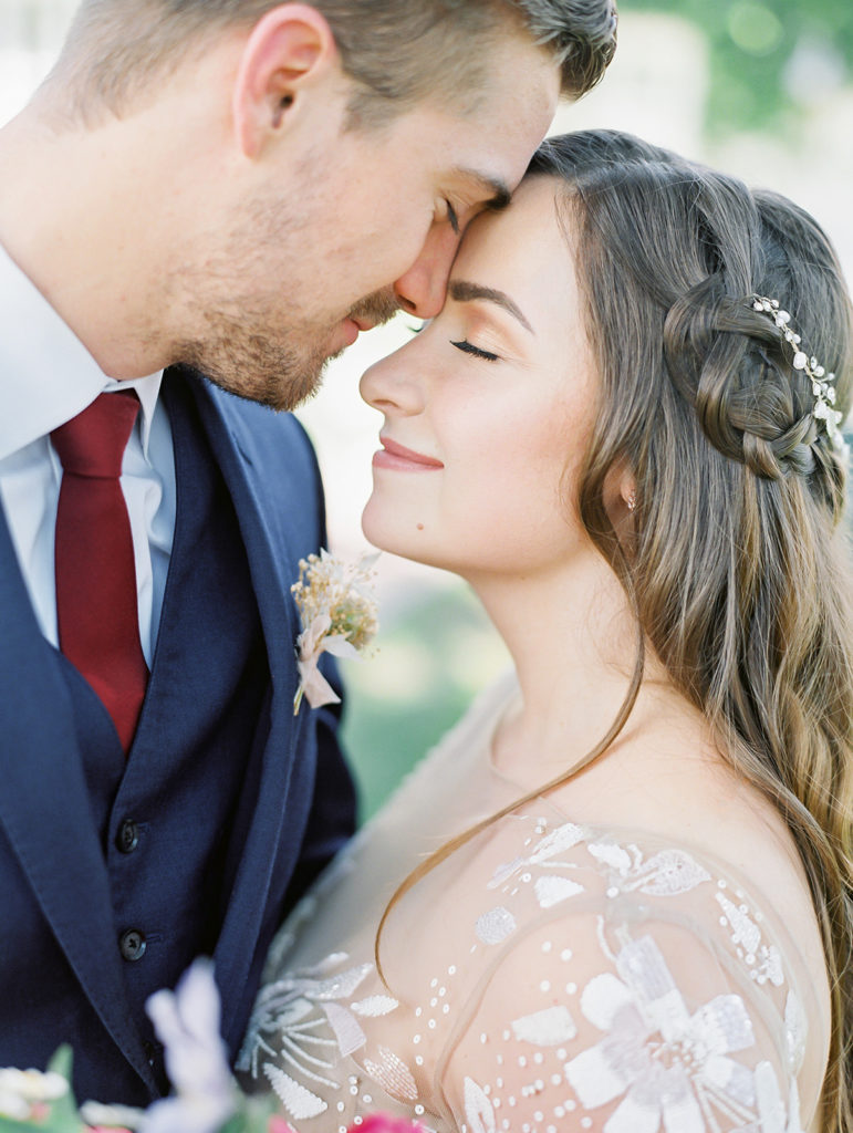 A colorful and vibrant wedding at Triunfo Creek Vineyards, bride and groom portrait shot
