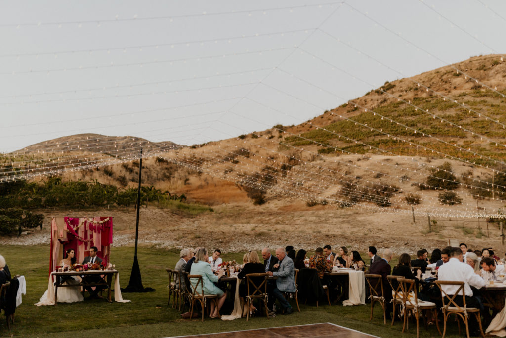 A whimsical wedding reception at Triunfo Creek Vineyards