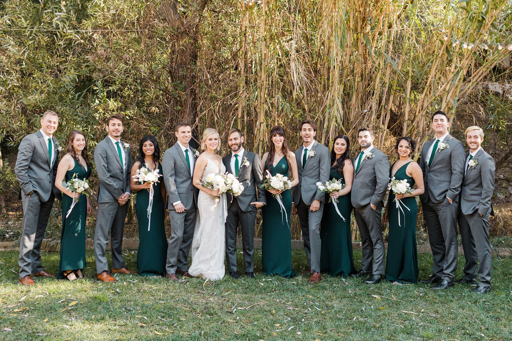 A Romantic Forest Inspired Wedding at the 1909, wedding party portrait shot