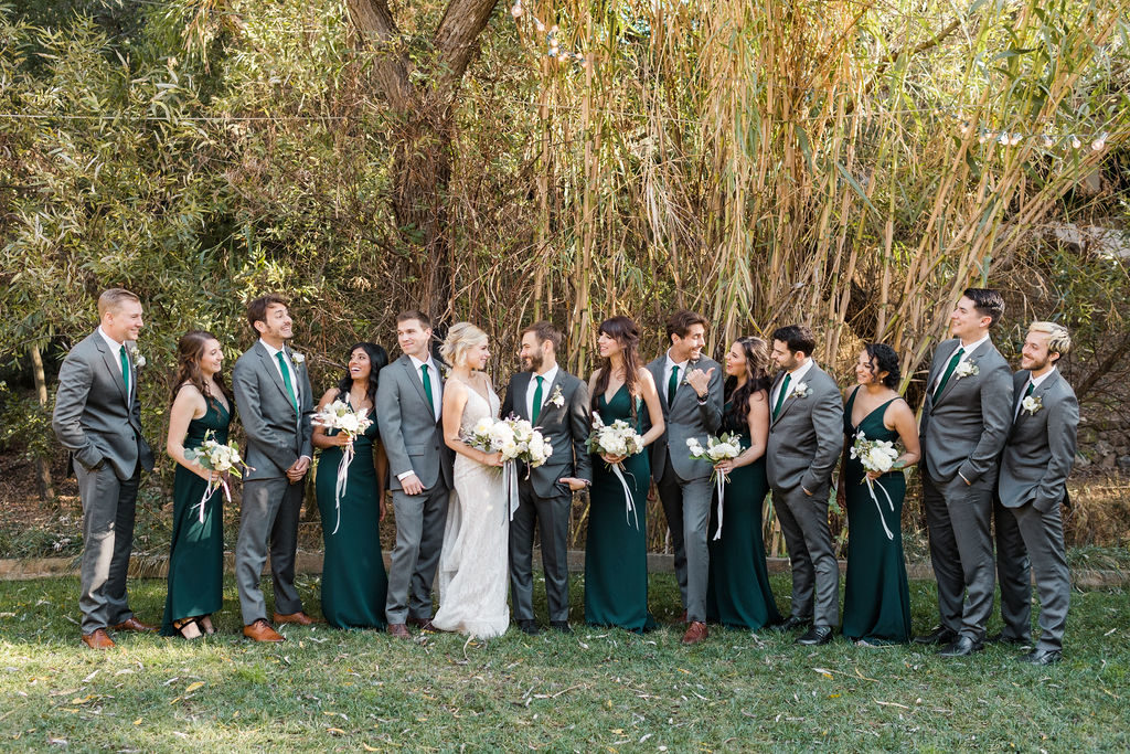 A Romantic Forest Inspired Wedding at the 1909, wedding party portrait shot
