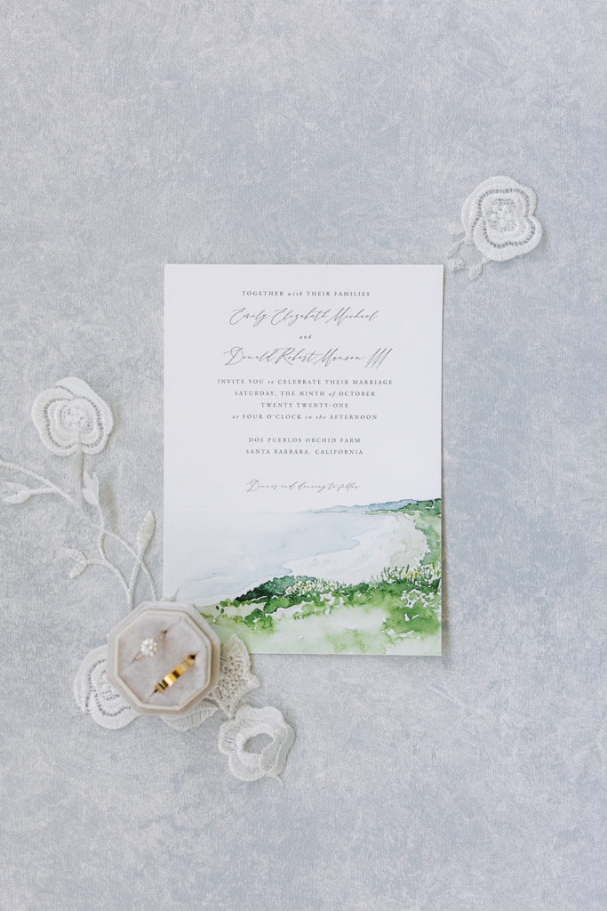water color wedding invitation suite