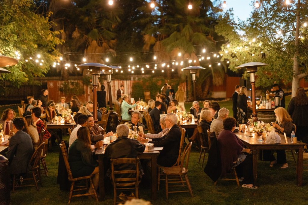 outdoor wedding reception at Ojai Rancho Inn