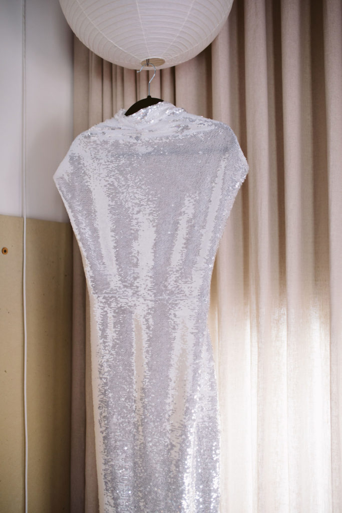 sparkly silver wedding dress