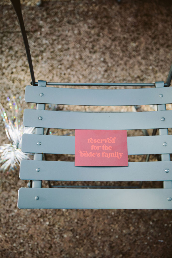 retro inspired font for seat reservation at wedding