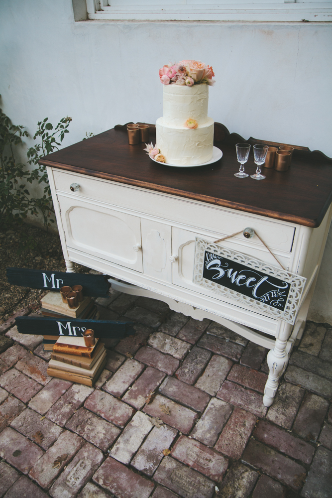 Rustic elegant styled wedding shoot, cake table
