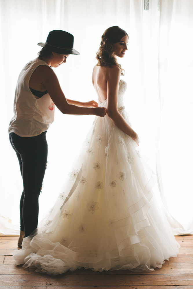 Rustic elegant styled wedding shoot, bride getting ready