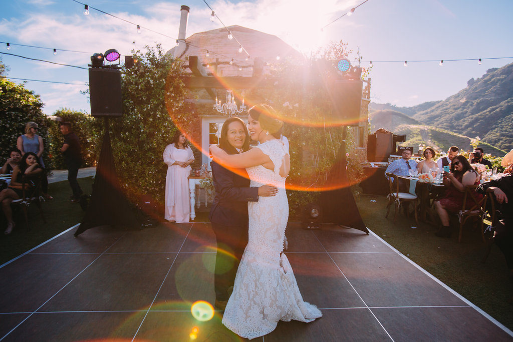 Saddlerock Ranch wedding couple first dance