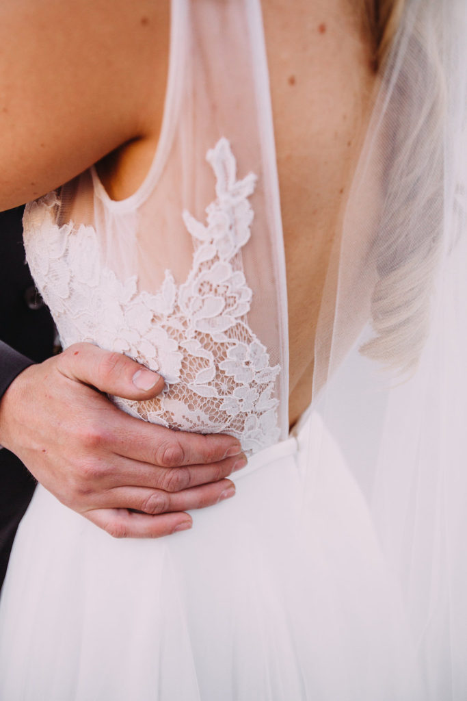 white lace bodice wedding dress