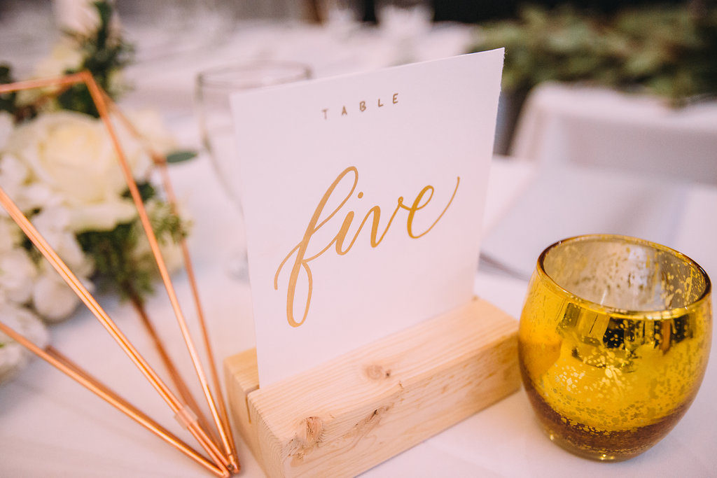 copper foil table numbers