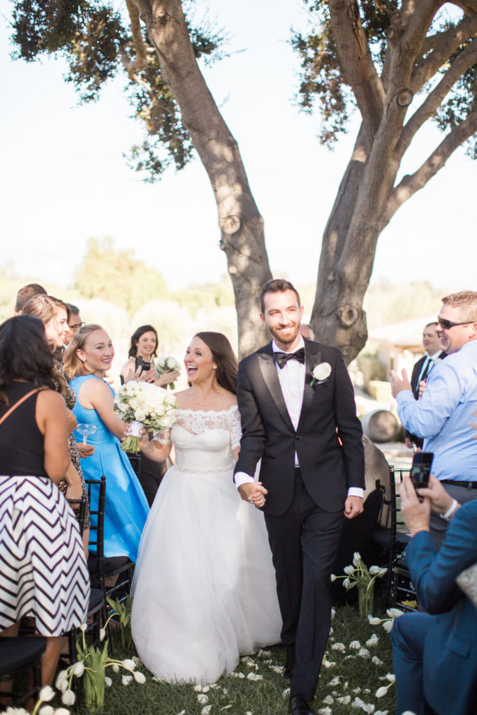 Sogno del fiore wedding ceremony in Santa Ynez winery, wedding precessional