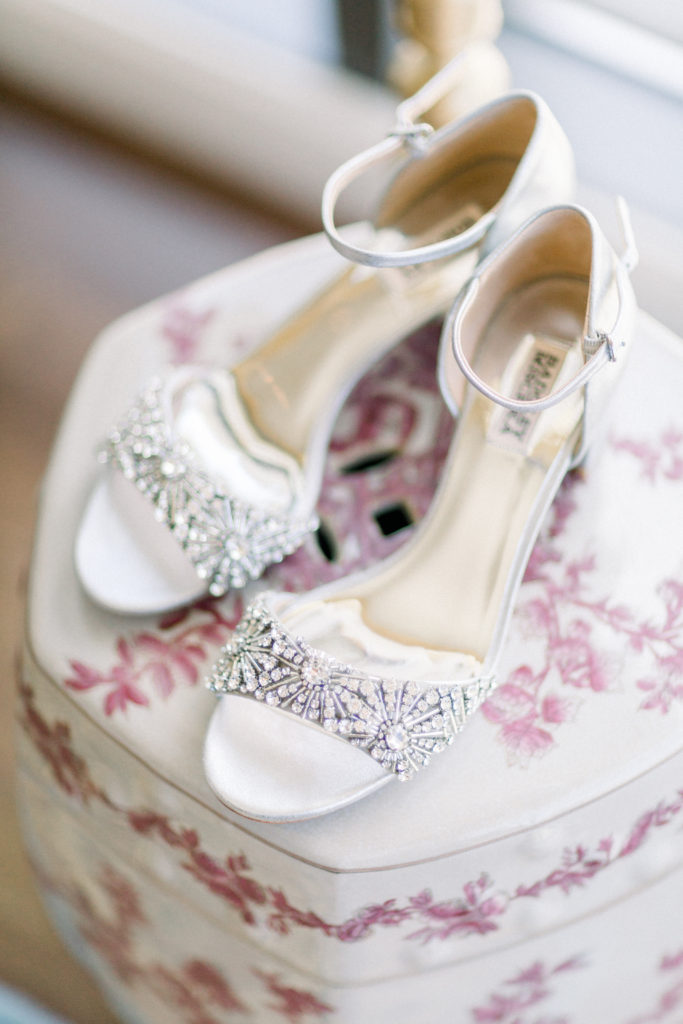 Maravilla Gardens Wedding, silver crystal Badgley Mischka bridal shoes