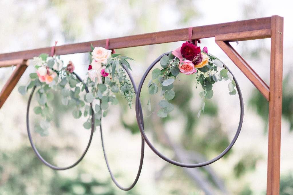 Maravilla Gardens Wedding reception flower hoop