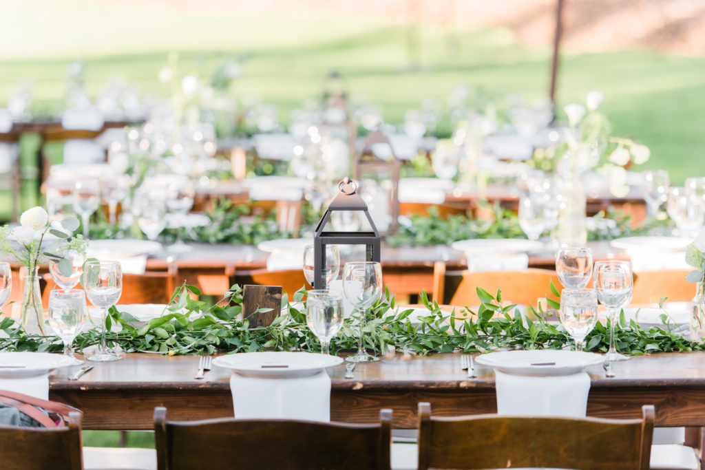 Elegant fall wedding reception at Triunfo Creek Vineyards