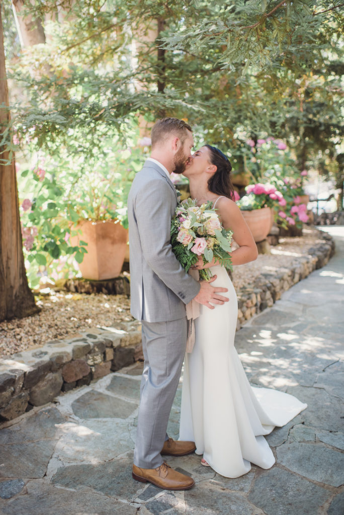 An emotional calamigos ranch wedding, bride and groom first look