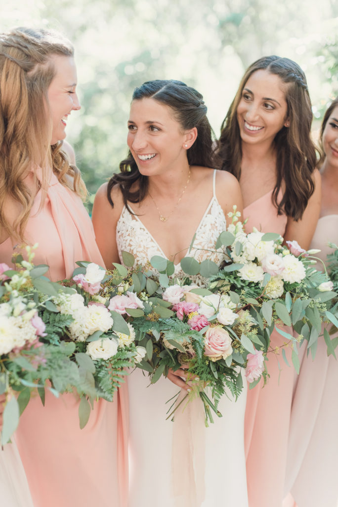 An emotional calamigos ranch wedding, bridal bouquet with white and pink flowers