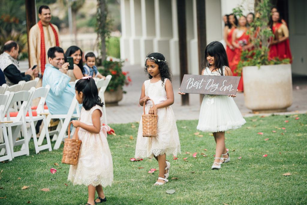 Stunning Indian wedding ceremony in San Pedro, flower girls