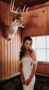 Summer camp themed wedding in Big Bear at Camp Wasegan, bridal hair and make up