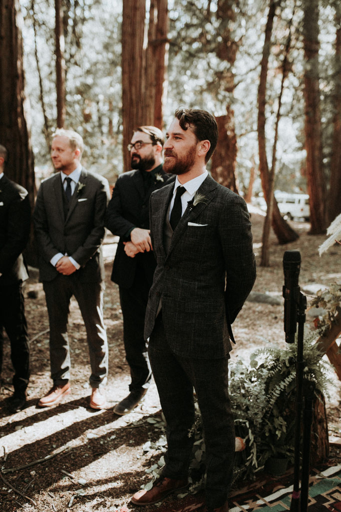 Summer camp themed wedding ceremony in Big Bear at Camp Wasegan