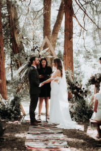 Summer camp themed wedding ceremony in Big Bear at Camp Wasegan