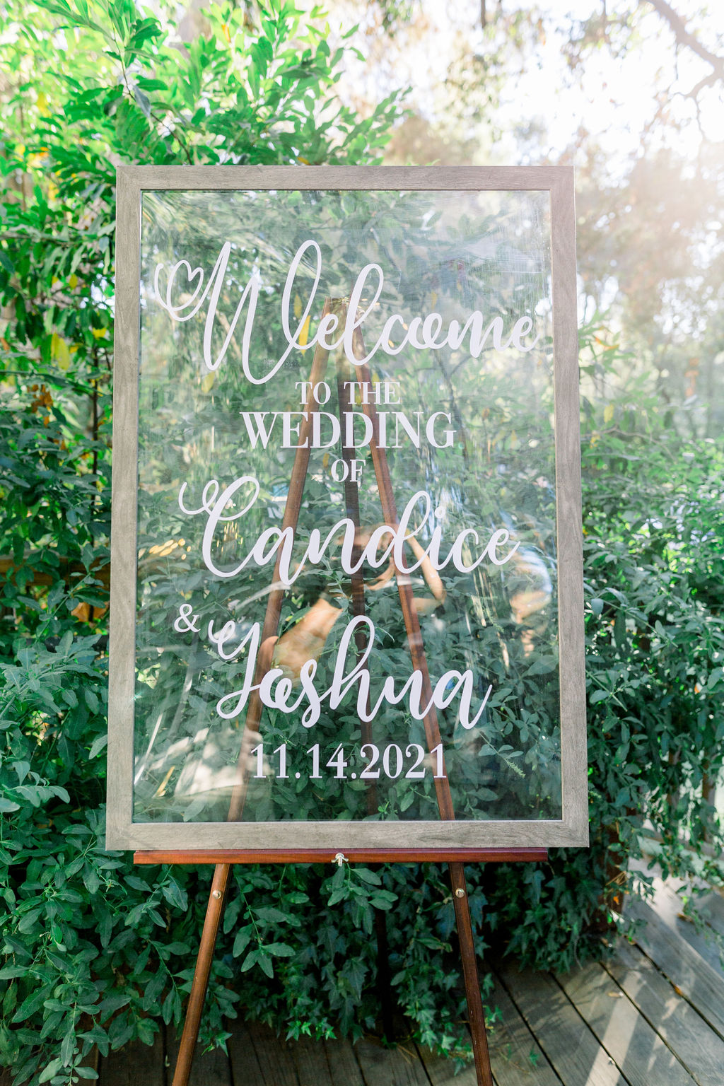 clear acrylic wedding welcome sign 