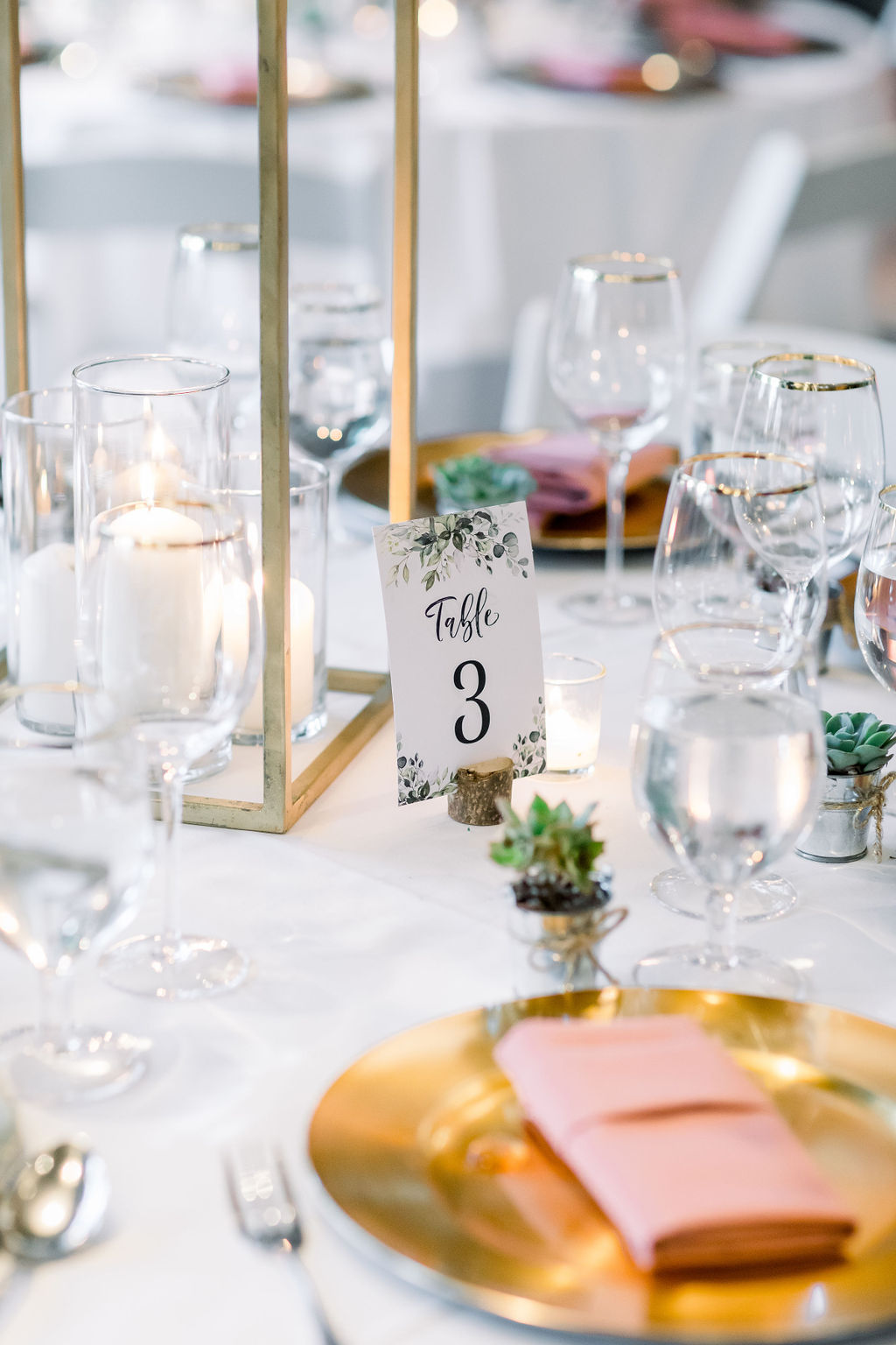 table number in wooden block