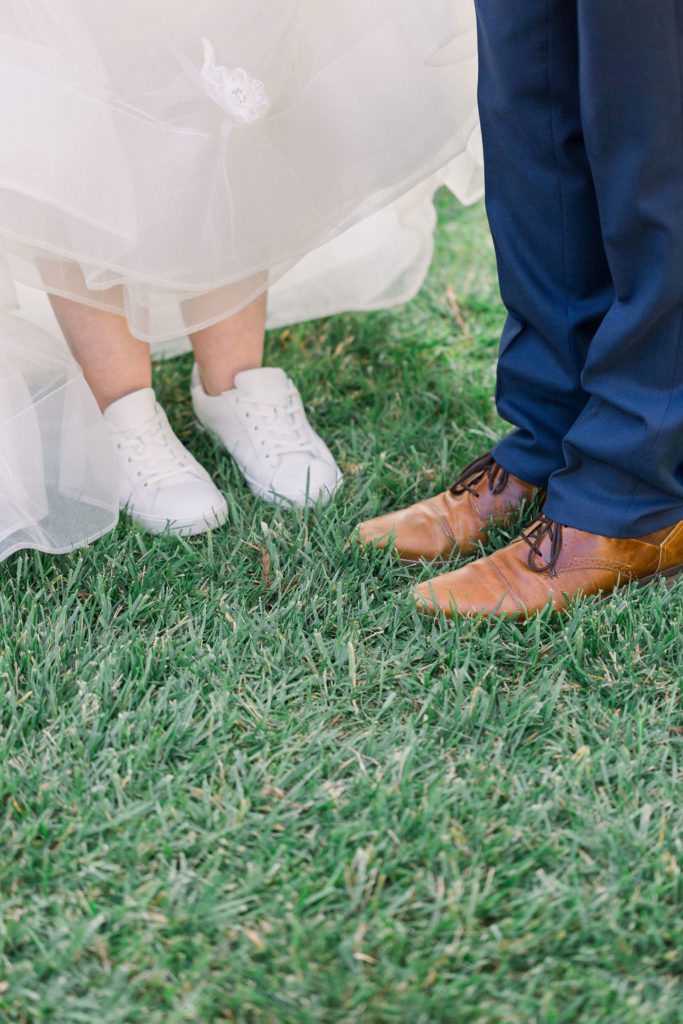 bridal sneakers with groom shoes