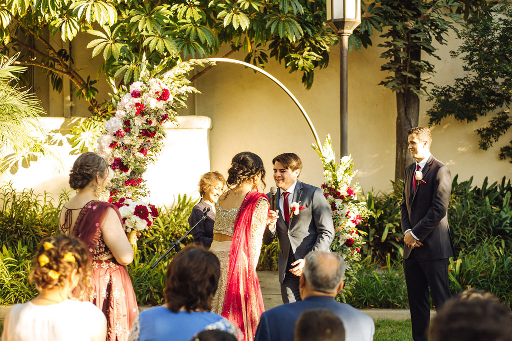 wedding ceremony at the Los Angeles River and Garden Center