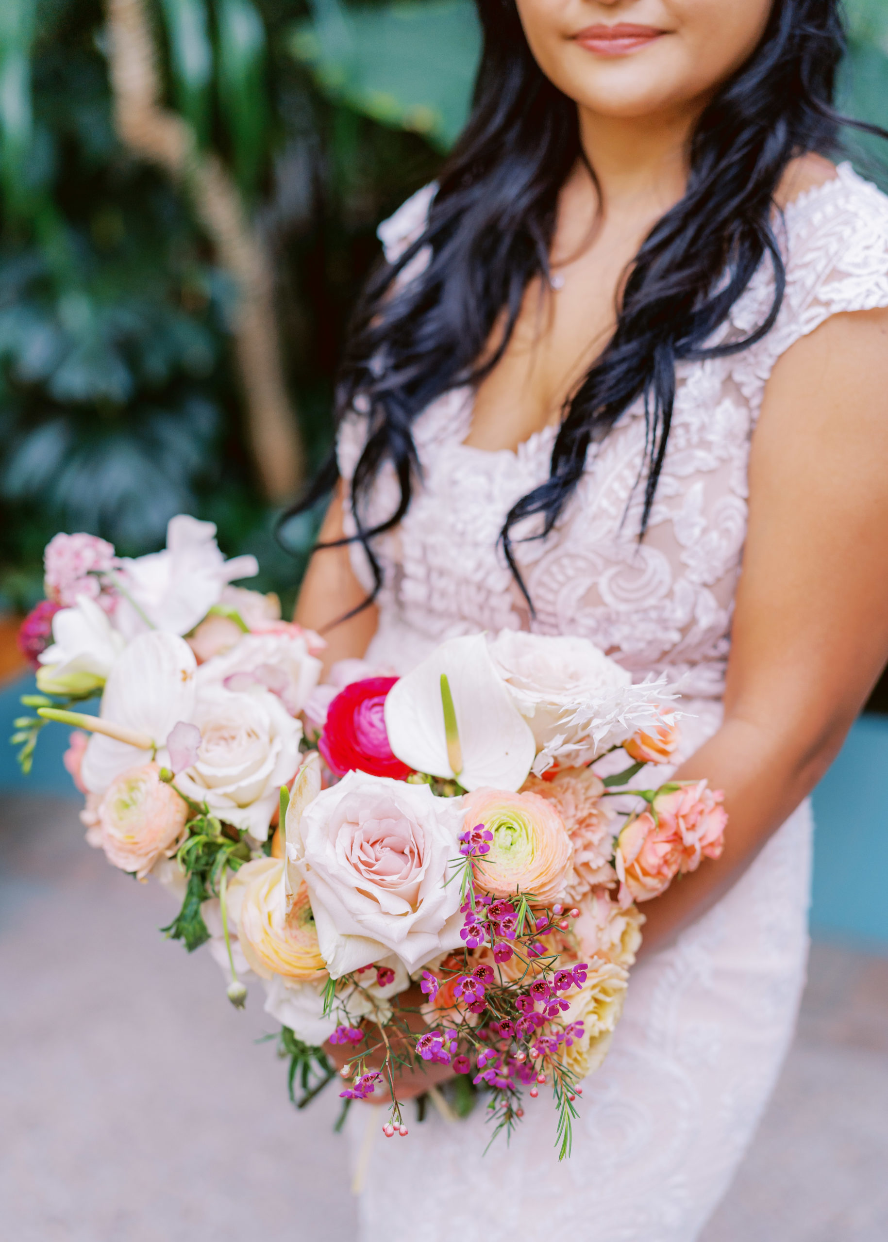bright tropical bridal bouquet