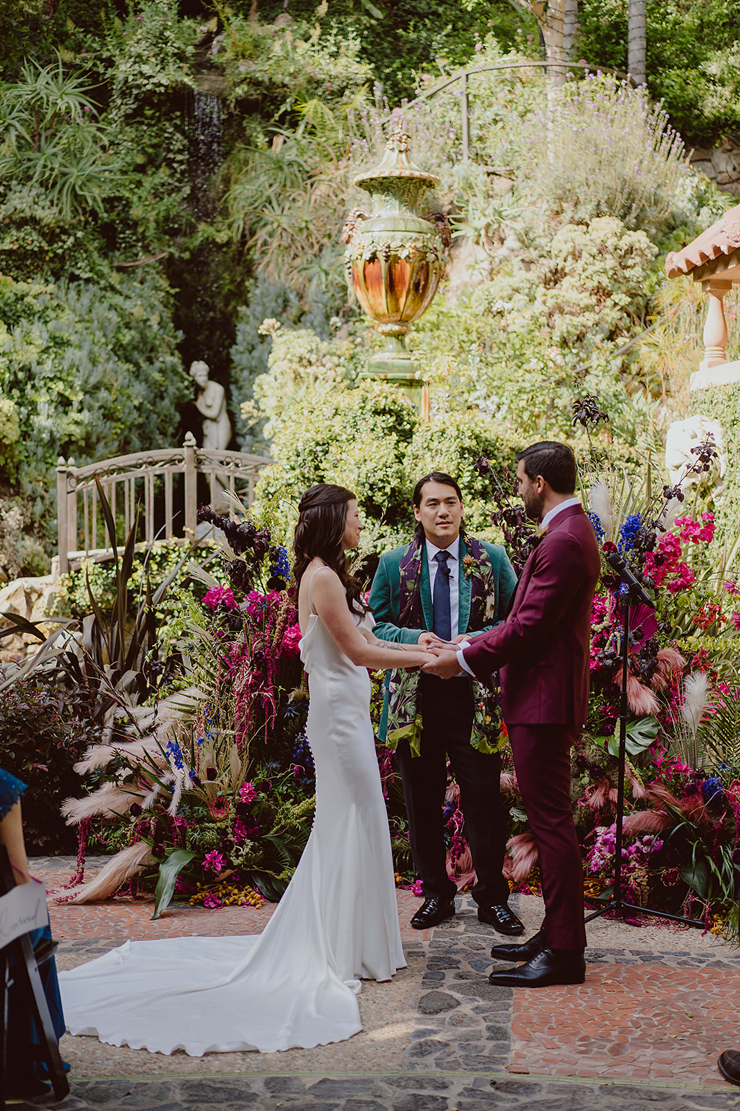 colorful and magical wedding ceremony at The Houdini Estate in Hollywood