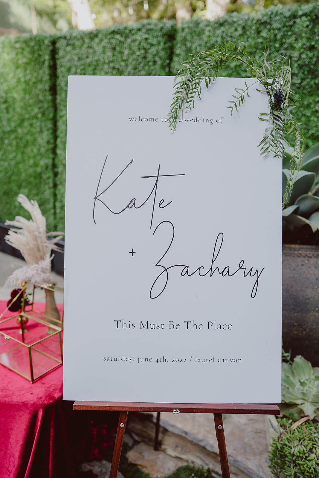 minimalist black and white wedding welcome sign 