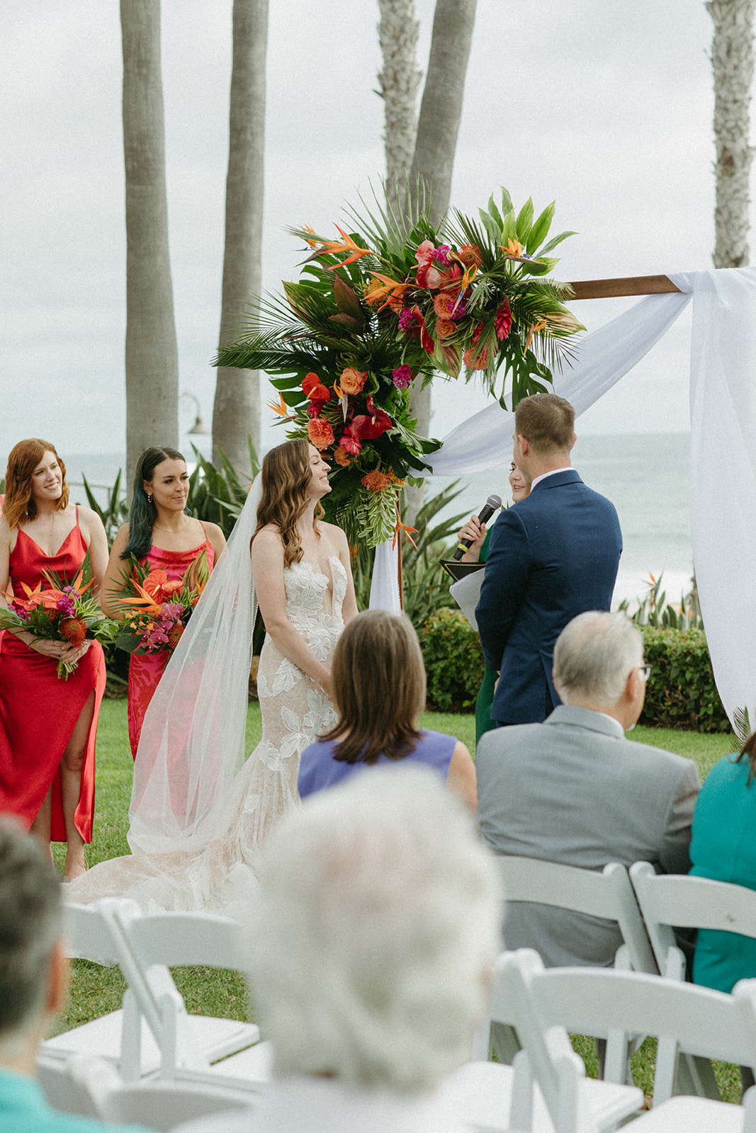 tropical wedding ceremony at Ole Hanson Beach Club